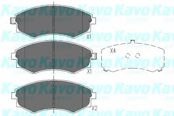 KBP-3027 KAVO+PARTS Brake Pad Set, disc brake