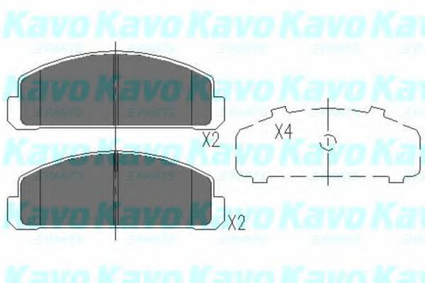 KBP-4515 KAVO+PARTS Тормозная система Комплект тормозных колодок, дисковый тормоз