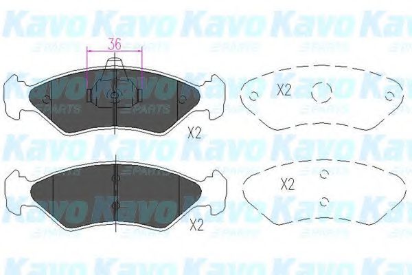 KBP-4533 KAVO+PARTS Brake Pad Set, disc brake
