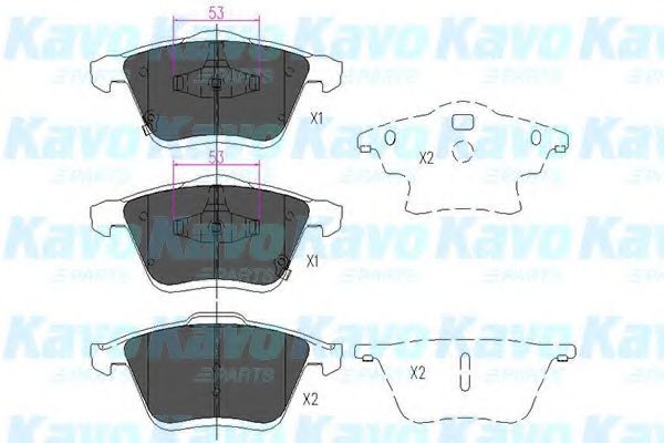 KBP-4553 KAVO+PARTS Brake Pad Set, disc brake