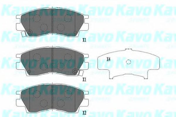 KBP-5526 KAVO+PARTS Комплект тормозных колодок, дисковый тормоз