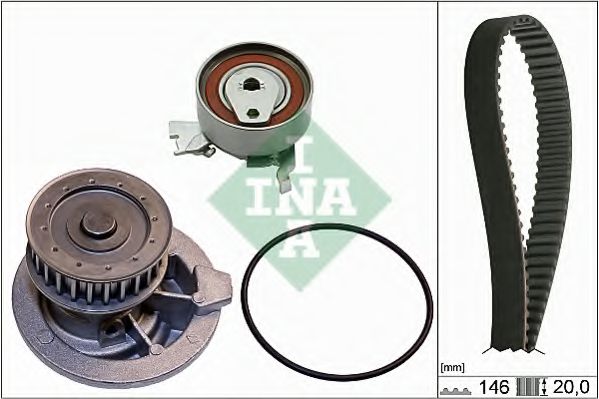 530 0147 30 INA Cooling System Water Pump & Timing Belt Kit