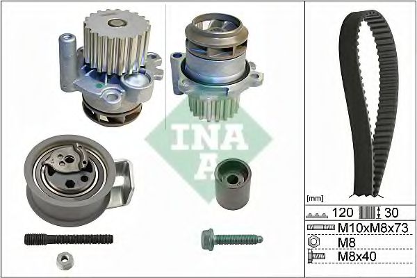 530 0091 30 INA Cooling System Water Pump & Timing Belt Kit