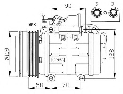 32039G NRF Compressor, air conditioning