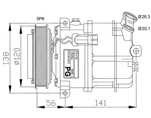 32117G NRF Compressor, air conditioning