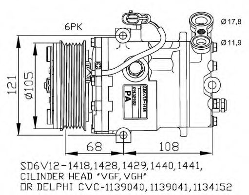 32172G NRF Compressor, air conditioning