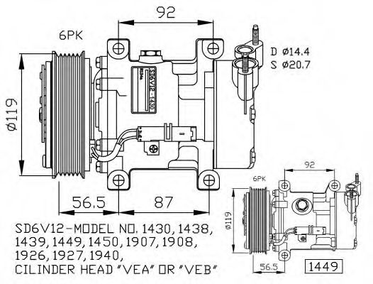 32227G NRF Compressor, air conditioning