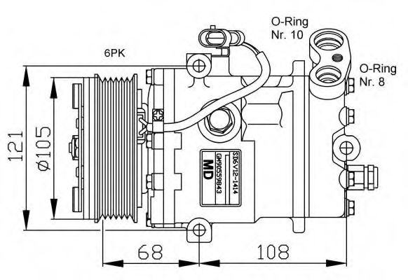32232G NRF Compressor, air conditioning