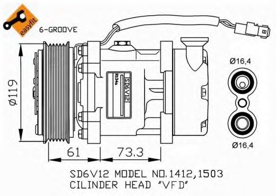 32275G NRF Compressor, air conditioning