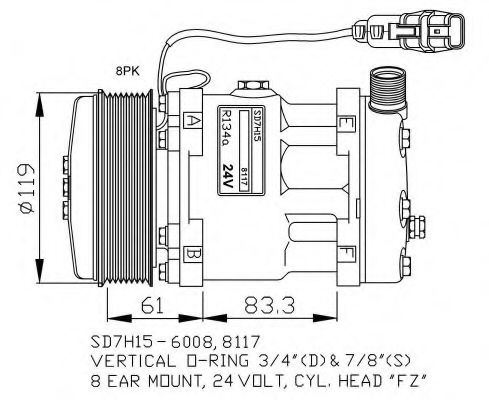 32706G NRF Compressor, air conditioning