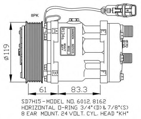 32707G NRF Compressor, air conditioning