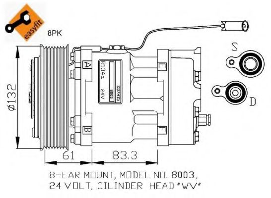 32753G NRF Compressor, air conditioning