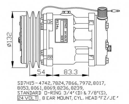 32769G NRF Compressor, air conditioning