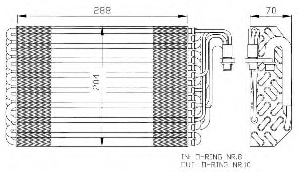 36075 NRF Evaporator, air conditioning