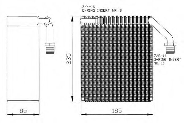 36094 NRF Evaporator, air conditioning