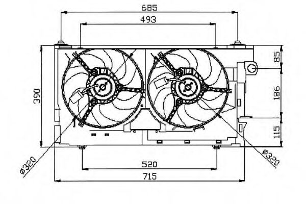 47050 NRF Cooling System Fan, radiator