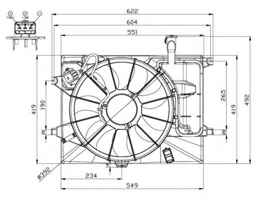 47558 NRF Cooling System Fan, radiator