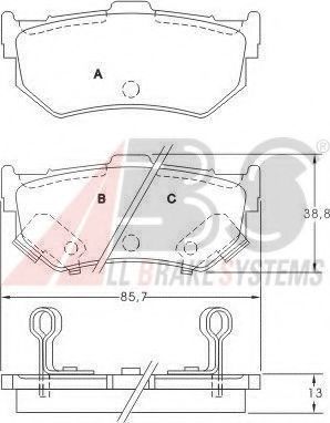 36173 ABS Brake System Brake Pad Set, disc brake