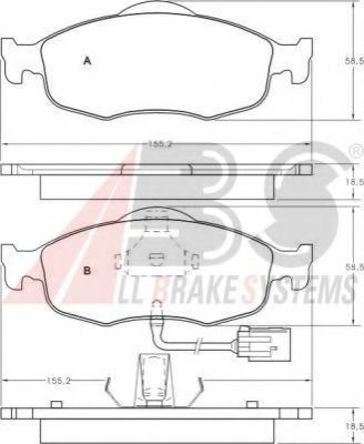 36808 OE ABS Brake System Brake Pad Set, disc brake