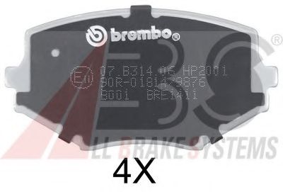 36889S ABS Bremsanlage Bremsbelagsatz, Scheibenbremse