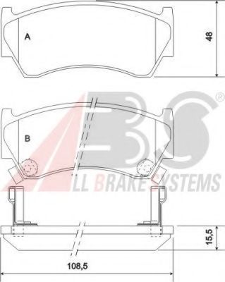 36955 OE ABS Brake Pad Set, disc brake