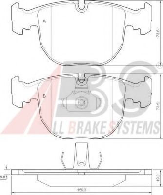36961 ABS Brake Pad Set, disc brake