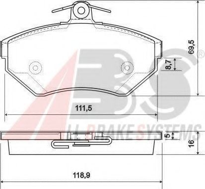 37011 OE ABS Brake System Brake Pad Set, disc brake