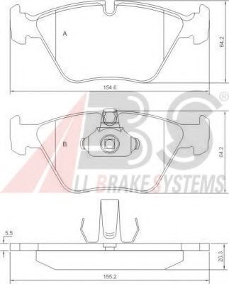 37036 OE ABS Brake System Brake Pad Set, disc brake
