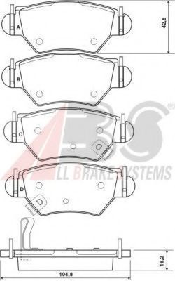 37059 OE ABS Brake System Brake Pad Set, disc brake