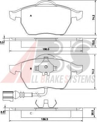 37133 OE ABS Brake Pad Set, disc brake