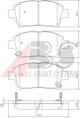 37134 ABS Brake Pad Set, disc brake