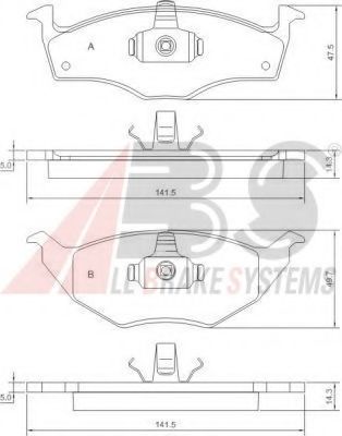 37238 OE ABS Brake System Brake Pad Set, disc brake