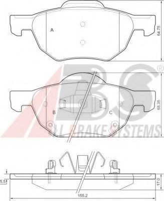 37359 OE ABS Brake System Brake Pad Set, disc brake
