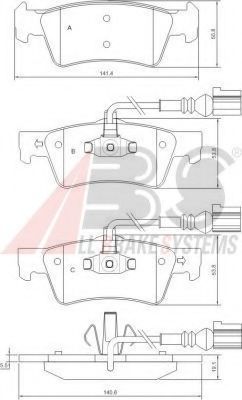 37527 OE ABS Brake System Brake Pad Set, disc brake