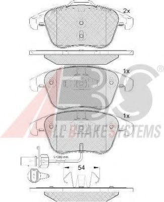 37612 OE ABS Brake System Brake Pad Set, disc brake