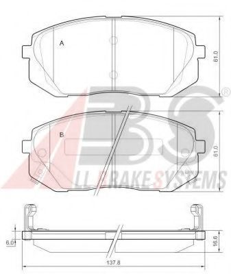 37622 OE ABS Brake System Brake Pad Set, disc brake