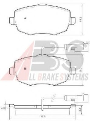 37676 OE ABS Brake Pad Set, disc brake
