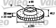 186582 VALEO Brake System Brake Disc