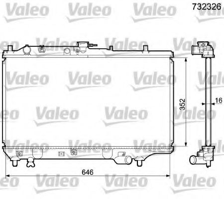 732326 VALEO Radiator, engine cooling