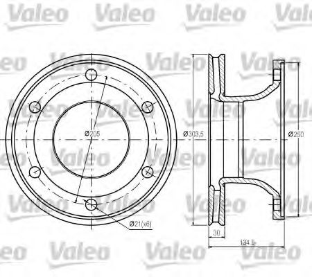 187044 VALEO Brake System Brake Disc