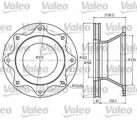 187055 VALEO Brake System Brake Disc