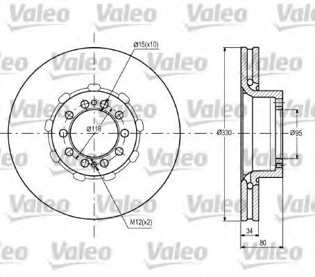 187090 VALEO Brake System Brake Disc