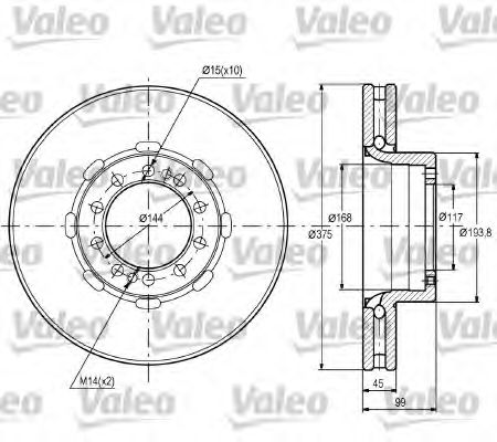 187093 VALEO Brake System Brake Disc
