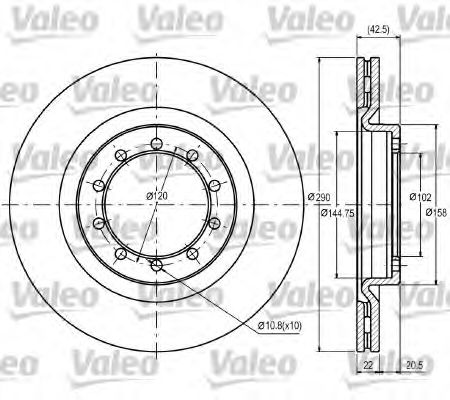 187097 VALEO Brake System Brake Disc