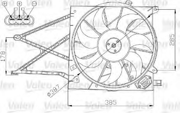 696173 VALEO Fan, radiator