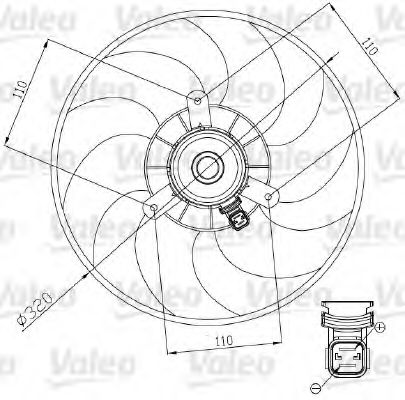 698444 VALEO Fan, radiator