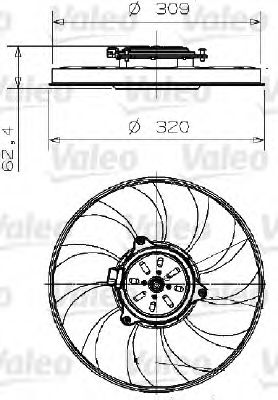 696003 VALEO Fan, radiator