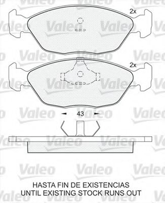601277 VALEO Brake Pad Set, disc brake