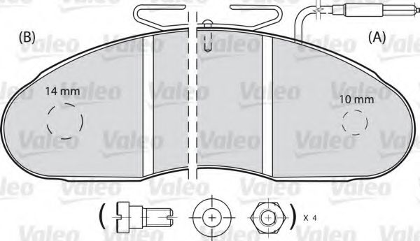 598112 VALEO Brake Pad Set, disc brake
