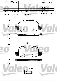 598425 VALEO Brake Pad Set, disc brake
